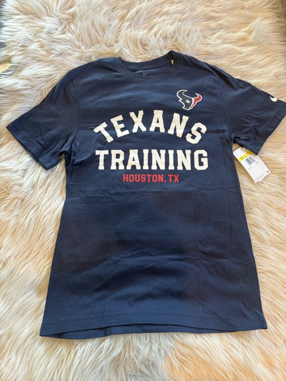 Men’s Nike Navy Texans Training Tee with White and Red Accents